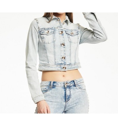 Gaudi Jeans giubbino da donna in jeans aderente con borchie.