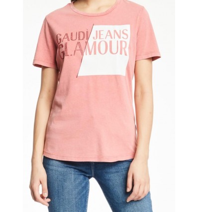 Gaudi Jeans t-shirt da donna in jersey di cotone effetto vintage